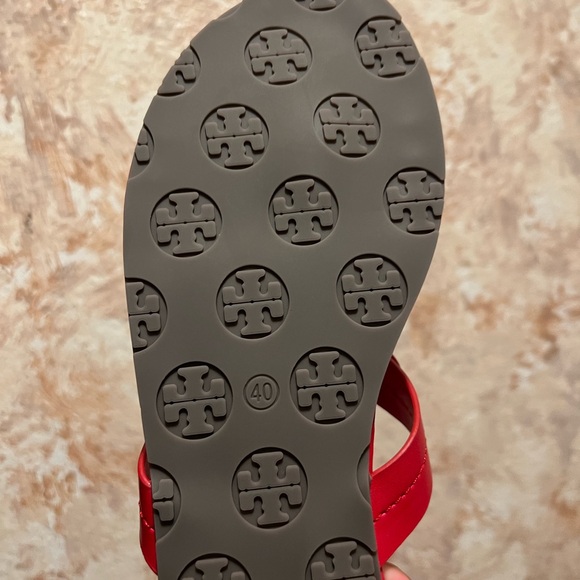Red Tory Burch Sandals size 9.5/40 - Picture 4 of 4